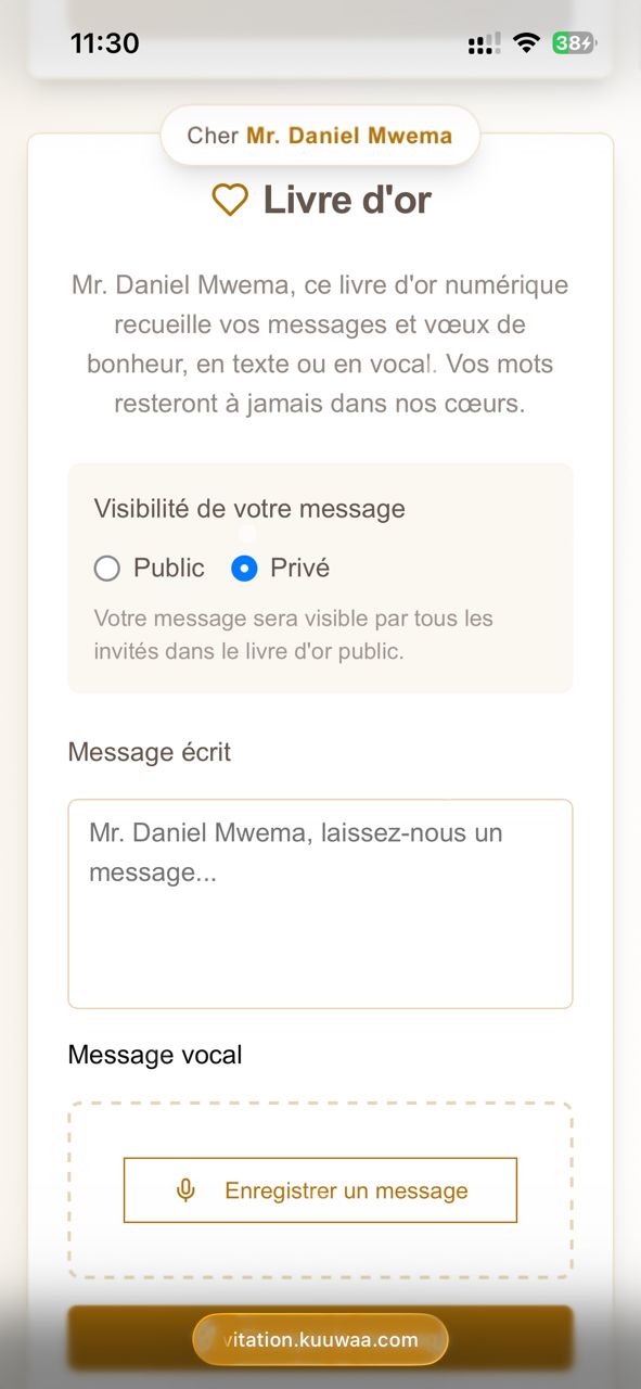 Livre d'or numérique KuuWaa